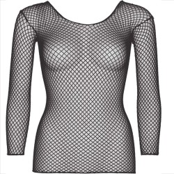 t-shirt à manches longues résille noir