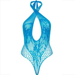 licol teddy avec dentelle bleu