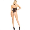 body sans couture halter neck noir