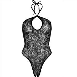 body sans couture halter neck noir