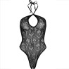 body sans couture halter neck noir