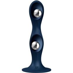 dildo en silicone double ball-r bleu