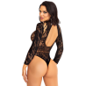 body en dentelle col montant