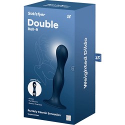 dildo en silicone double ball-r bleu