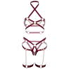 soutien-gorge harnais & jarretière coeur l