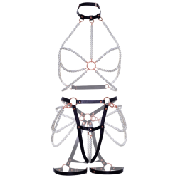 soutien-gorge harnais & jarretière perle s