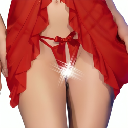 cr 4696 babydoll & string sans crochet rouge s-m