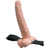 harnais réglable pénis réaliste avec balles rechargeables et vibrateur 23 cm