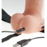 harnais réglable pénis réaliste avec balles rechargeables et vibrateur 23 cm