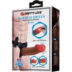 starks slip harnais dildo vibrant multi-vitesses 17,5 cm marron clair