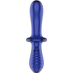 gode double cristal bleu