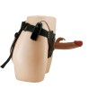 marion harnais slip universel avec dildo vibrant 19 cm marron