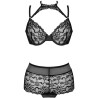 linera for the senses collection soutien-gorge + culotte noir
