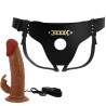 marion harnais slip universel avec dildo vibrant 19 cm marron