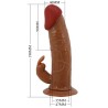 marion harnais slip universel avec dildo vibrant 19 cm marron