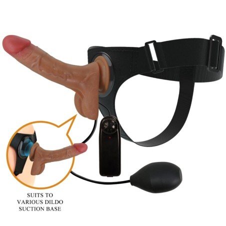 slip harnais universel avec gode vibrant et squirting 15,5 cm mulato