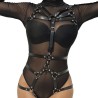 harnais corps sangles ajustables cuir noir taille unique