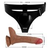 slip harnais universel avec gode vibrant et squirting 15,5 cm mulato