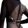 harnais poitrine en cuir noir taille unique