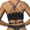 harnais poitrine chaîne s en cuir noir taille unique