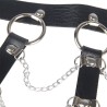 harnais poitrine chaîne s en cuir noir taille unique
