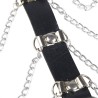 harnais poitrine chaîne s en cuir noir taille unique