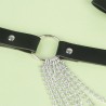 chaîne cuir ceinture noire taille unique