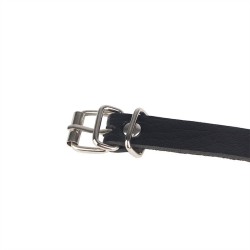 chaine bague cuir ceinture noir taille unique