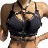 harnais poitrine anneau cuir noir taille unique