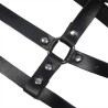 harnais poitrine anneau cuir noir taille unique