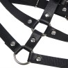 harnais poitrine anneau cuir noir taille unique
