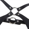 harnais complet avec boucles en cuir noir taille unique