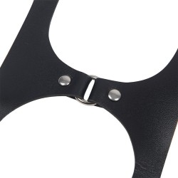 harnais complet avec boucles en cuir noir taille unique