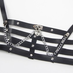 harnais corset avec chaîne détail taille unique