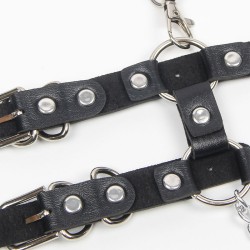 harnais avec sangles et chaîne détails taille unique