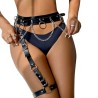 harnais ceinture et jarretières avec anneaux et chaîne détail taille unique