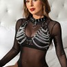 soutien-gorge harnais et collier avec chaîne s taille unique