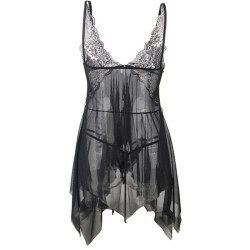 babydoll tissu tulle poitrine dentelle l-xl