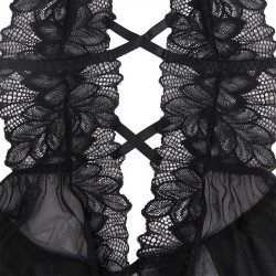 teddy halter neck dos nu dentelle noir s-m