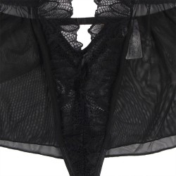 teddy halter neck dos nu dentelle noir s-m