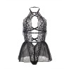 teddy halter neck dos nu dentelle noir l-xl