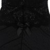 tissu tulle babydoll avec dentelle et détail fleur noir l-xl