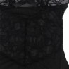 babydoll  bretelles réglables et dentelle transparente imprimé floral noir s-m