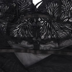 babydoll  bretelles en dentelle réglables noir s-m