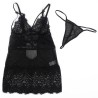 babydoll  bretelles en dentelle réglables noir l-xl
