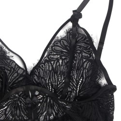 babydoll  bretelles en dentelle réglables noir l-xl