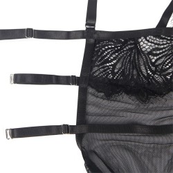babydoll  bretelles en dentelle réglables noir l-xl