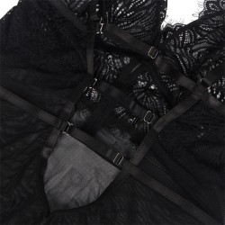 babydoll  bretelles en dentelle réglables noir l-xl