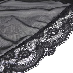 robe en tissu transparent avec détail dentelle noir s-m