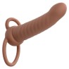 maxx ribbed double pénétrateur 10 vibrations marron